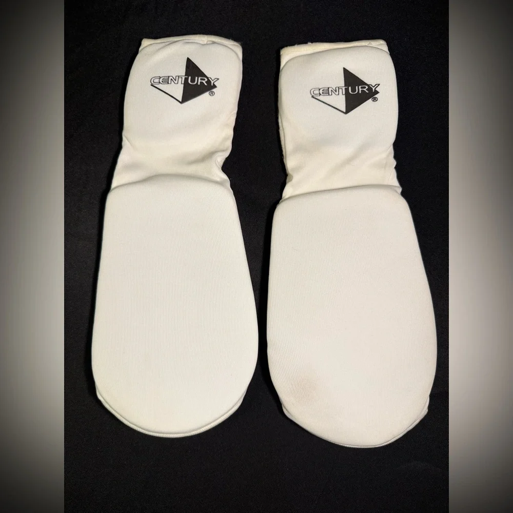 Century Arm and Shin Pads for Martial Arts. Kids Size. White. Slightly worn.